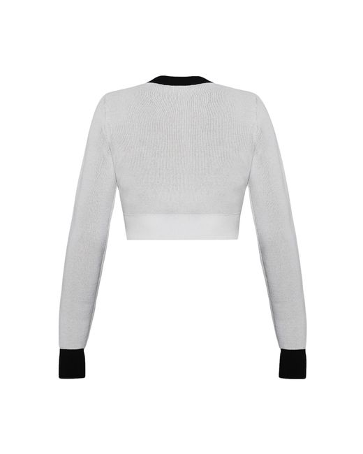 KEBURIA White Metallic Anchor Knit Sweater
