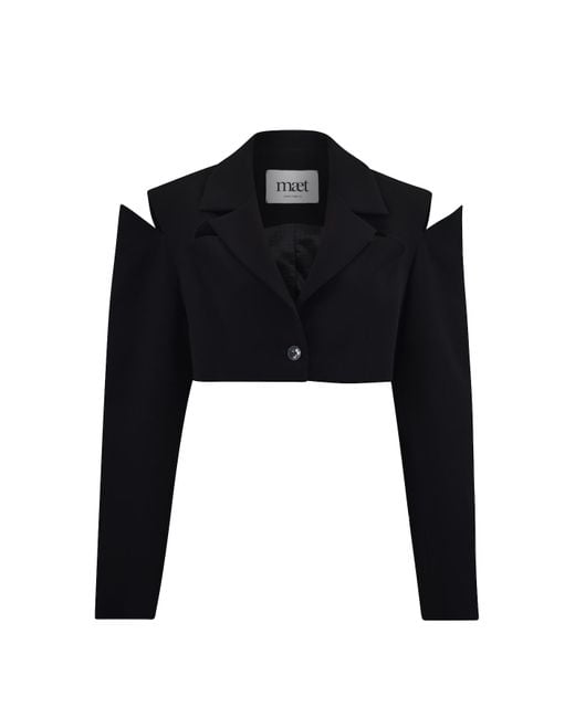 Maet Black Makeda Cropped Jacket With Cut Outs