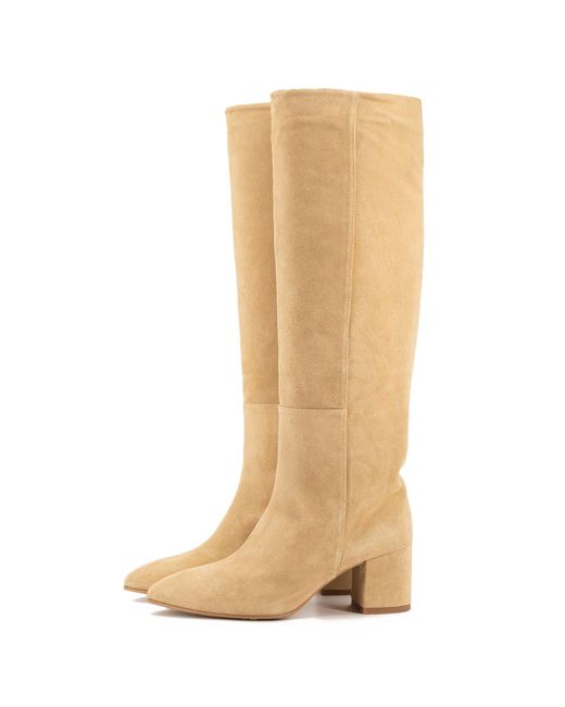 Toral Natural Sand Suede Tall Boots