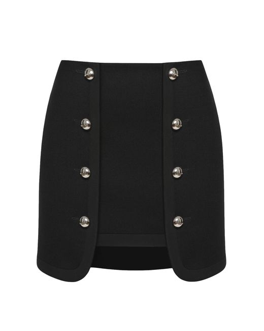 KEBURIA Black Wool Asymmetric Mini Skirt