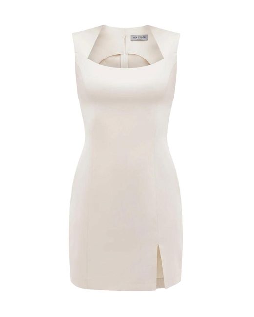 HER CIPHER White Essential Mini Dress