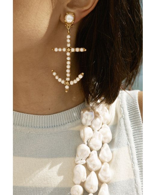 Christie Nicolaides Metallic Marinaia Earrings Pearl