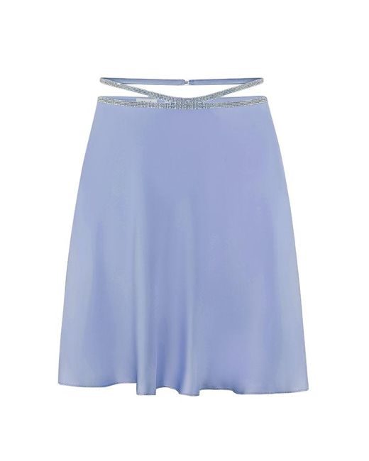 Nue Blue Silk Skirt Mini