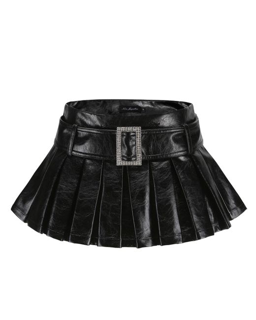 Nana Jacqueline Black Teresa Leather Mini Skirt