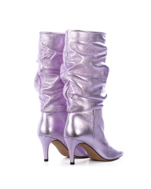 Toral Purple Slouchy Metallic Boots