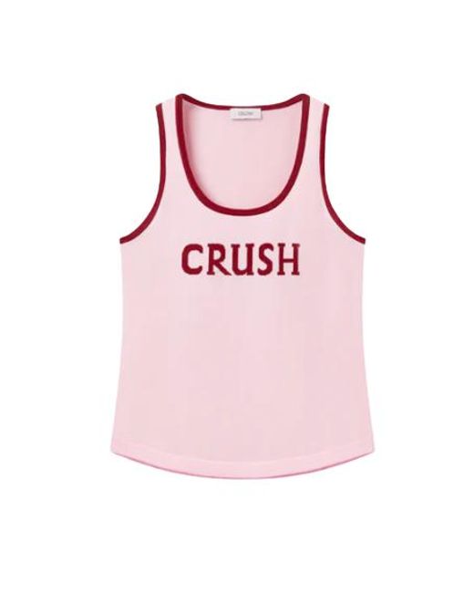 CRUSH Collection Pink Sporty Logo Tank Top