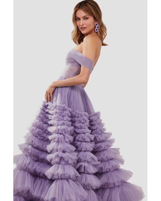 Millà Purple Ultra Puffy Prom Maxi Dress