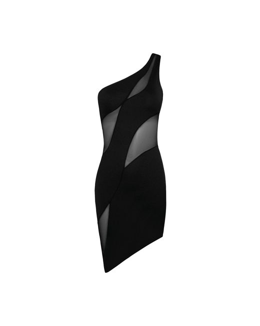 OW Collection Black Curve Mini Dress