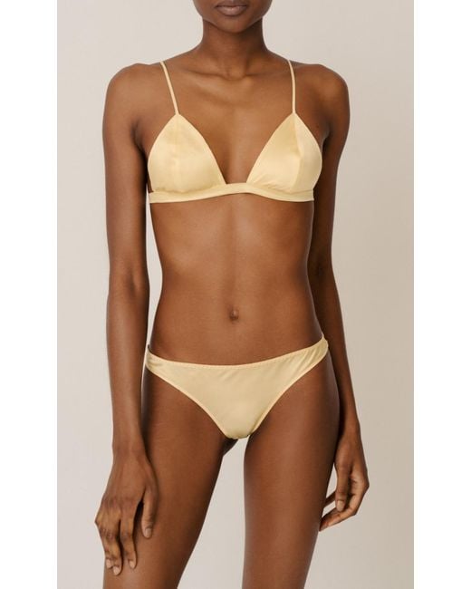 HERTH Yellow Butter Color Silk Bra Top: Ivy