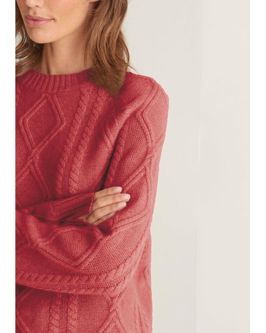 Loop Cashmere Red Cashmere Cable Sweater