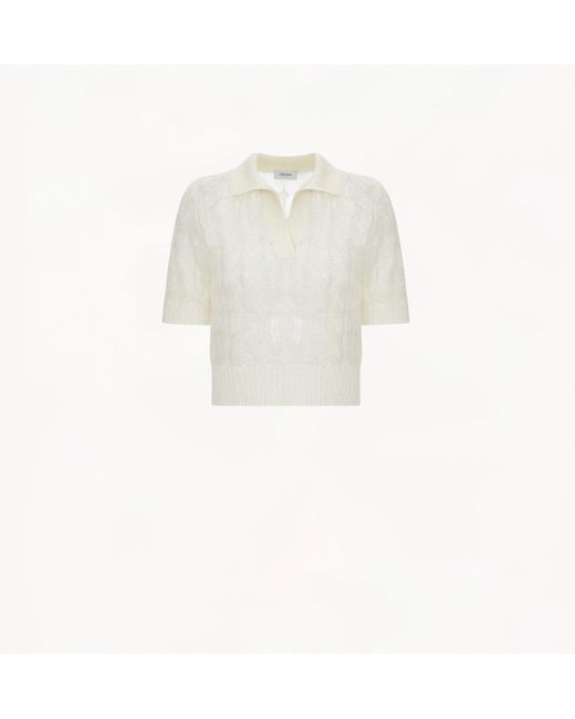 CRUSH Collection Green Sheer Mohair Short Sleeve Polo Shirt