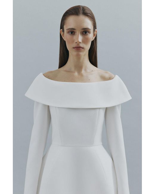 Total White White Off-Shoulder Dress