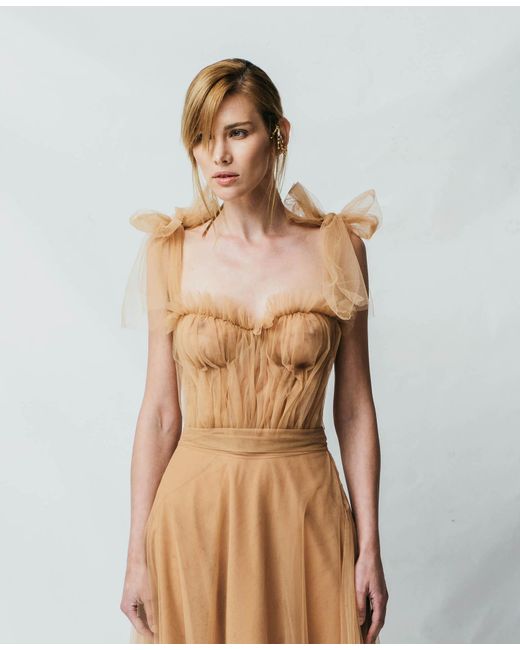 Aureliana Natural French Tulle Bustier Top