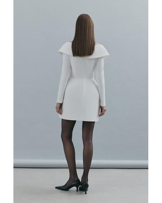 Total White White Off-Shoulder Dress