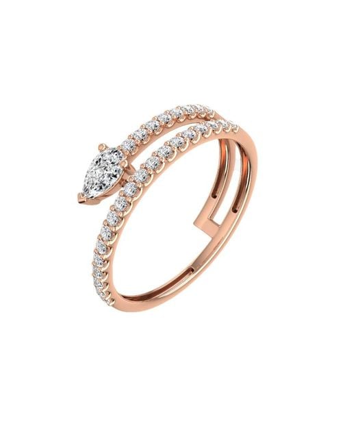 Rever Metallic Double Pear Pave Ring