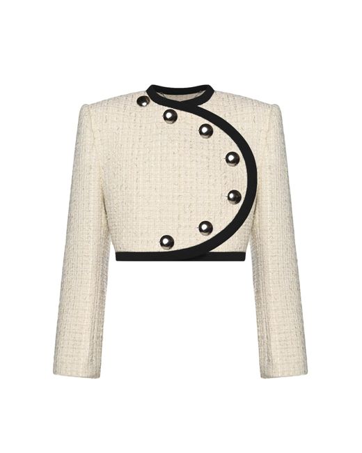 KEBURIA Natural Tweed Asymmetric Jacket