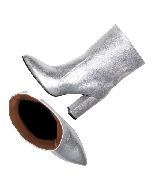 Toral Gray Metallic Ankle Boots