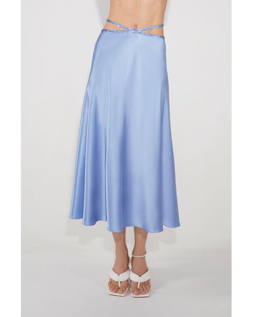 Nue Blue Silk Skirt Midi