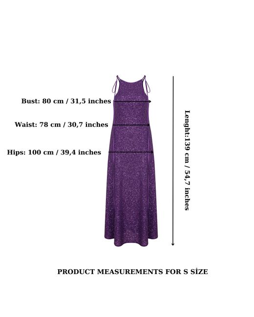 NAZLI CEREN Purple Addie Sequin Long Dress