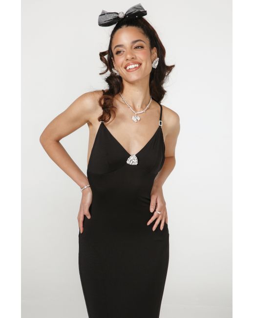 Nana Jacqueline Black Tatiana Silk Diamond Dress () (Final Sale)
