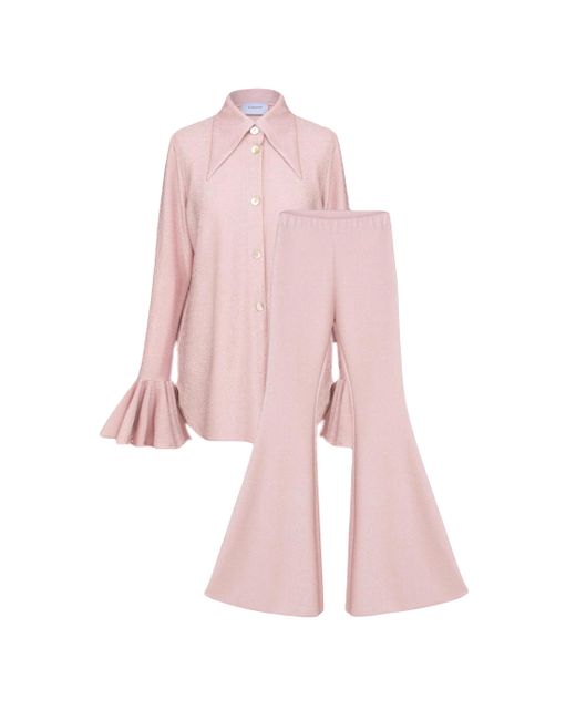 Sleeper Pink Lurex Lounge Suit With Pants