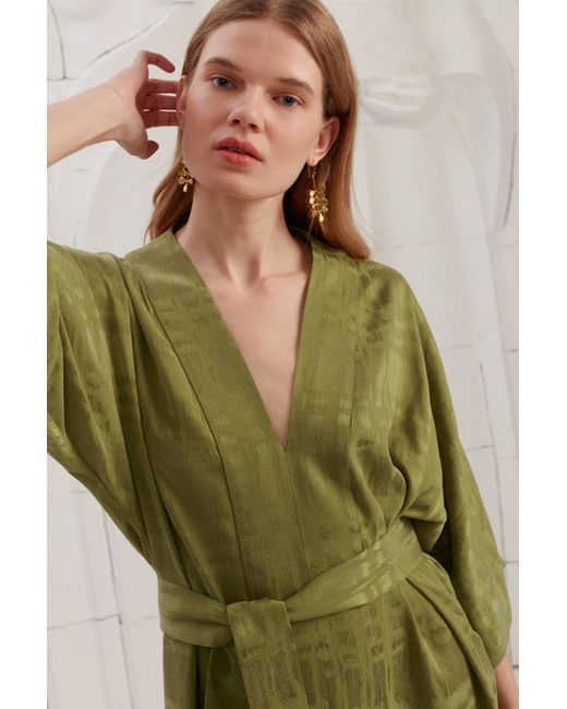 Undress Green Paloma Cupro Midi Dress