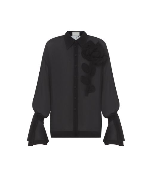 Malva Florea Black Shirt With A Decorative Element