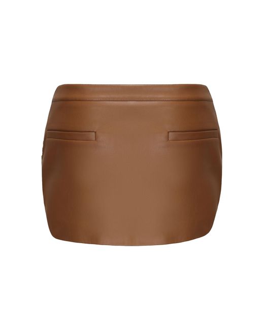 Nana Jacqueline Brown Miranda Leather Mini Skirt ()