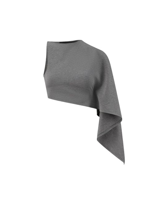SIRAPOP Gray One-Sided Wing Top