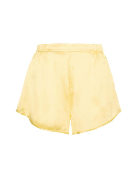 HERTH Yellow Yari: Butter Color Gots Organic Silk Shorts