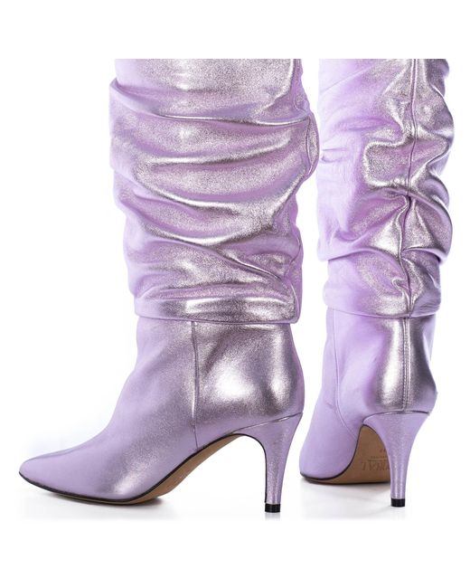Toral Purple Slouchy Metallic Boots