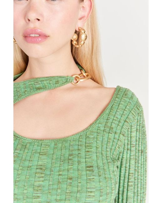Cult Gaia Green Ebba Knit Dress