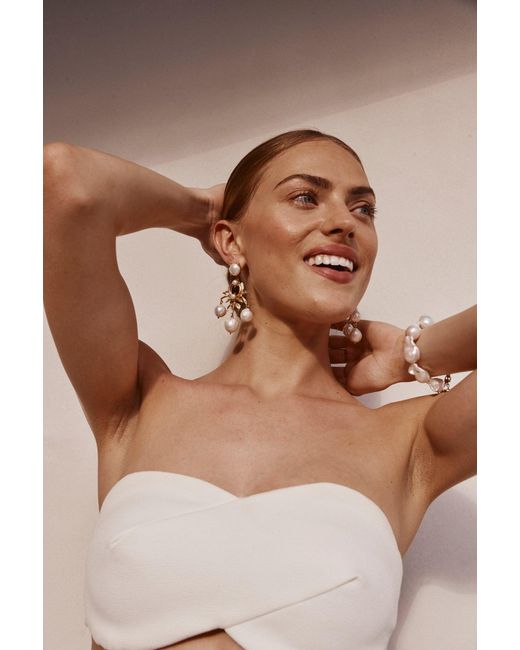 Christie Nicolaides Metallic Celeste Earrings Pearl