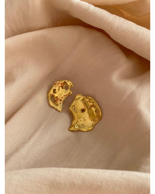 EVA REMENYI Metallic Talisman Moon Earrings
