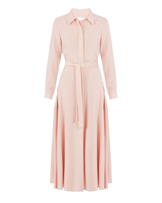 Undress Pink Itana Pastel Midi Shirt Dress