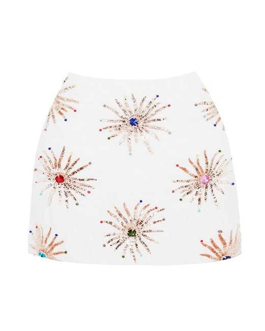 Oceanus White Callie Co-Ord Luxe Mini Skirt