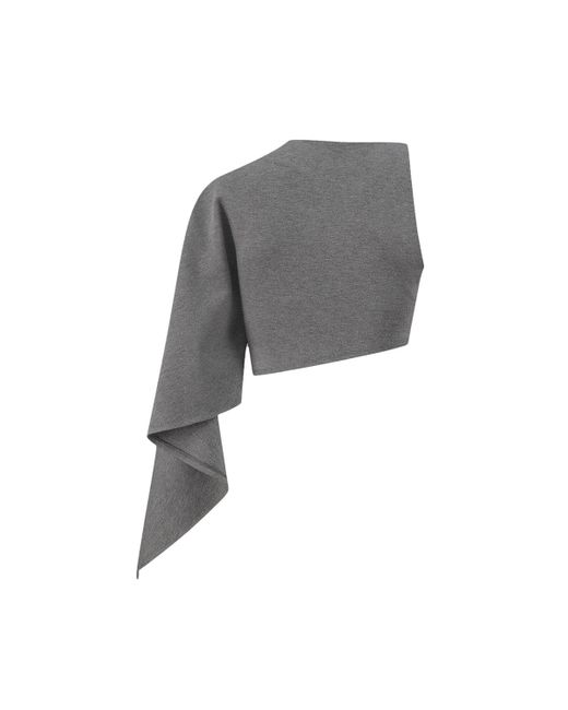 SIRAPOP Gray One-Sided Wing Top