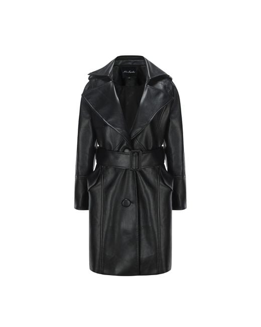 Nana Jacqueline Black Keira Leather Trench Coat () (Final Sale)