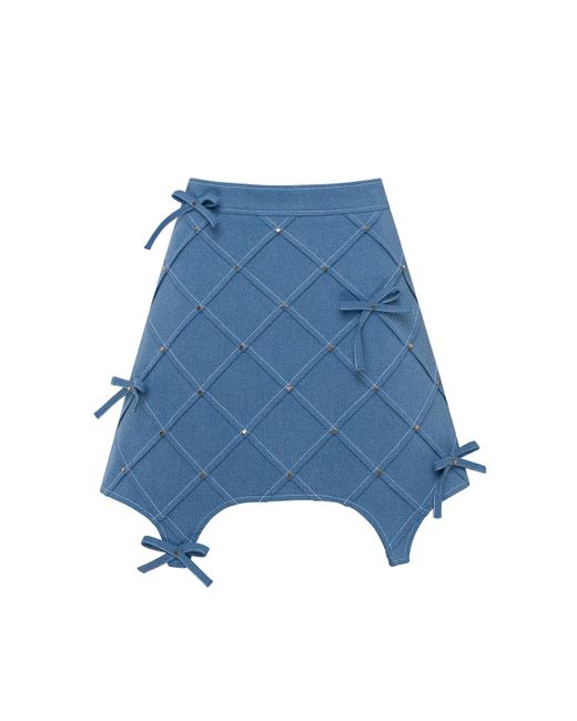 GURANDA Blue Denim Mini Skirt With Bow