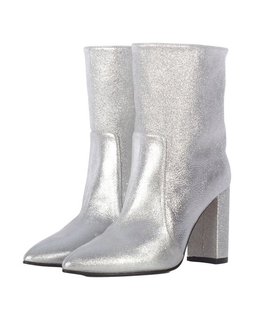 Toral Gray Metallic Ankle Boots