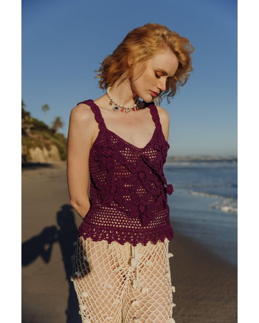 Andreeva Purple Handmade Crochet Top