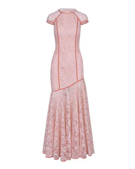 Lily Was Here Pink Stylish Dress With Embroidered Lace