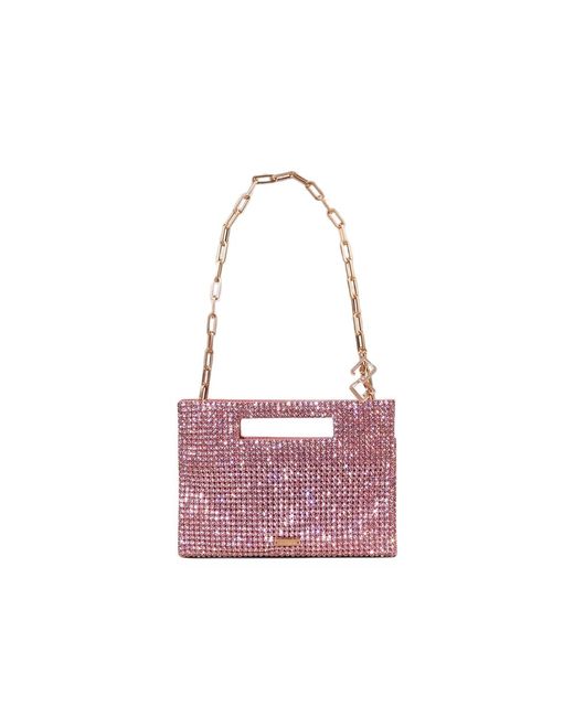 Cult Gaia Pink Lucinda Mini Rhinestone Shoulder Bag