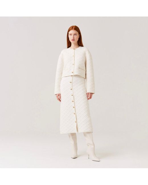 CRUSH Collection White Quilted Short Jacket
