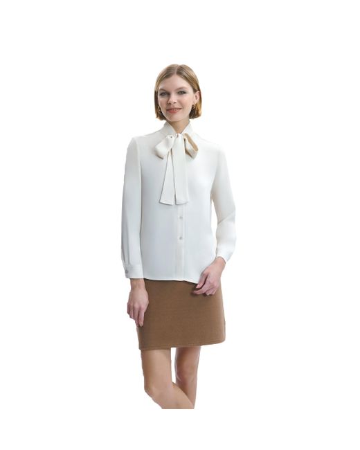 CRUSH Collection White Silk Shirt With Ribbons