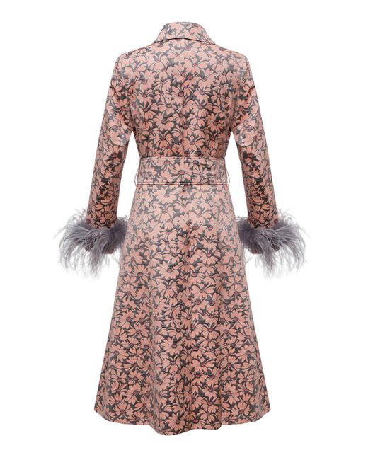 Andreeva Multicolor Jacqueline Coat №22 With Detachable Feathers Cuffs