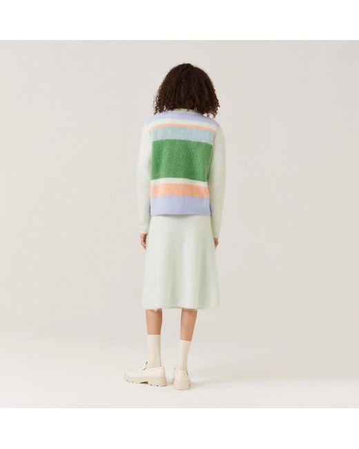 CRUSH Collection Green Fluffy Cashmere Cardigan