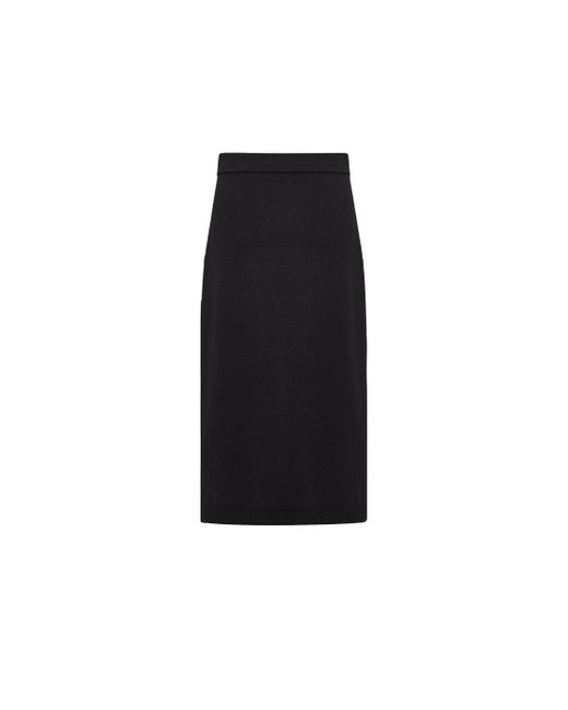 CRUSH Collection Black Silk Blend Midi Skirt