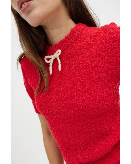 Musier Paris Red Kawai Short Sleeve Sweater