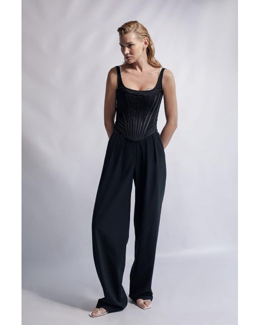Aureliana Black High-Waisted Tailored Trousers
